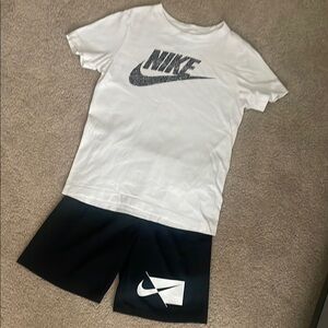 Nike White Tee and Black Shorts Combo